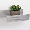 Whitewashed Wood Picture Ledge Floating U Wall Shelves - Set of 3